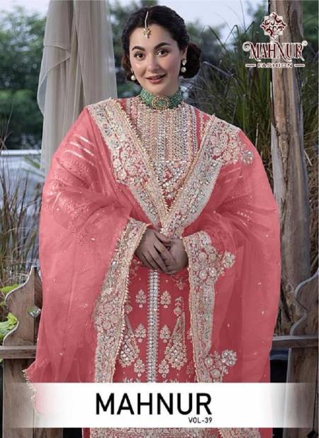Mahnur Vol 39 By Mahnur Embroidery Georgette Pakistani Suits Wholesale Price In Surat
